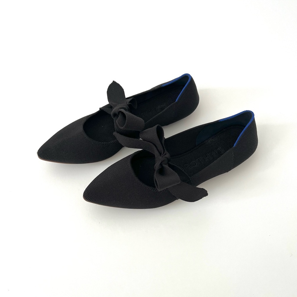 Rothy’s The Point Bow Mary Jane - Black - Size 7.5